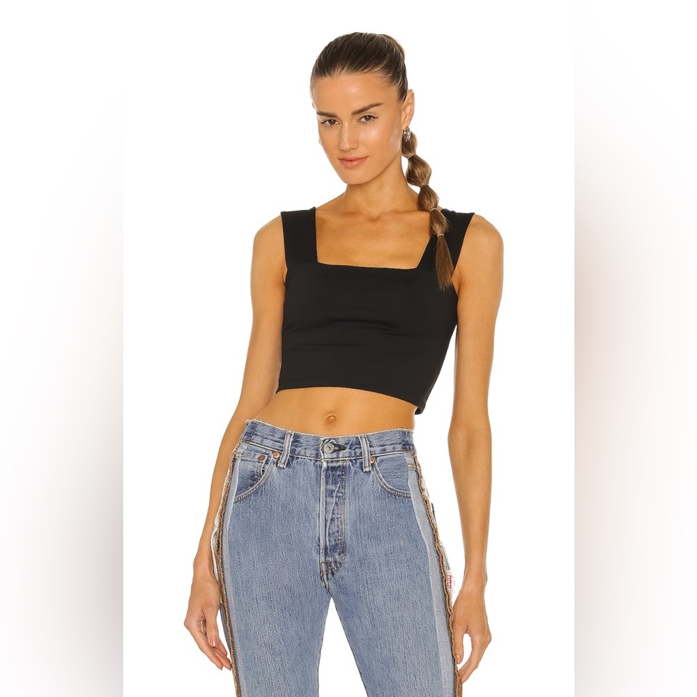 NWOT Revolve - Susana Monaco Wide Strap Crop Top in size small, color black